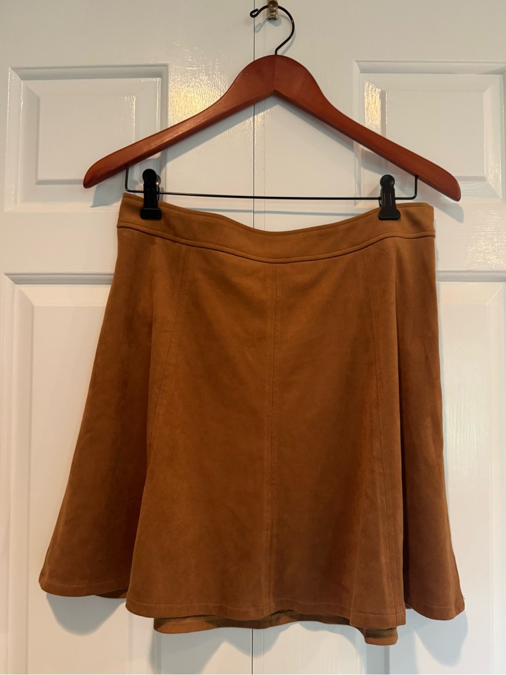 Classic Tan Foe Suede A-Line Skirt - Women